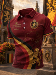 Polo à manches courtes pour homme avec imprimé patriotique commémoratif