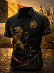 Polo à manches courtes pour homme avec imprimé patriotique commémoratif