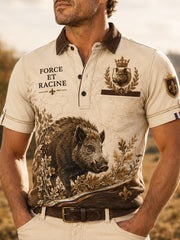Chemise française de chasse à manches courtes pour homme
