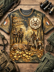 T-shirt décontracté pour homme, imprimé saison de chasse française, collection automne