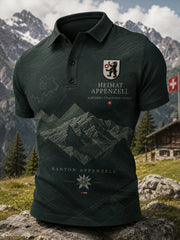 Polo homme à manches courtes orné d’un imprimé vintage façon souvenir de ville