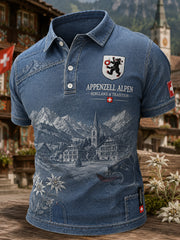 Polo manches courtes pour homme avec imprimé graphique de souvenir de ville