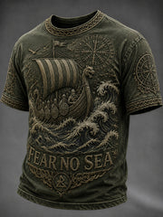 Navire Viking «PEUR PAS DE MER» T-shirt décontracté