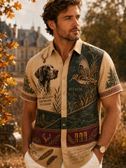 Chemise décontractée de chasse française pour homme à manches courtes