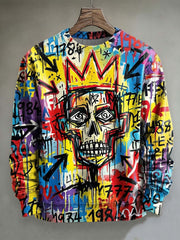Sweat-shirt décontracté à manches longues pour homme, motif d’art abstrait