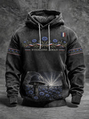 Sweat à capuche imprimé «N'OUBLIONS JAMAIS» pour homme