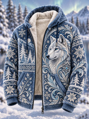 Sweat à capuche doublé polaire pour homme, motif animaux de la forêt nordique