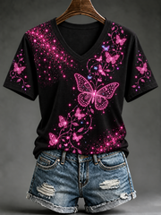 T-shirt à manches courtes pour le cancer du sein chez la femme