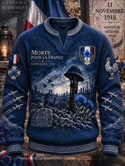 Sweat-shirt décontracté à imprimé français pour hommes