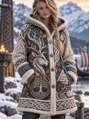 Manteaux Viking en flanelle pour femmes