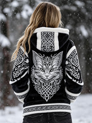 Veste en molleton décontractée de style viking pour femme