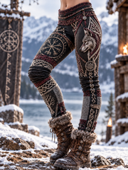 Leggings vichingues en velours pour femme