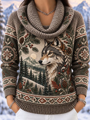 Haut en tricot confortable Nordic Animal Femme