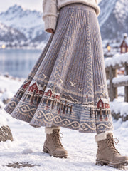 Jupe Classique Style Île Nordique Femme