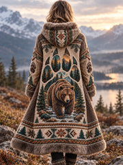 Veste en flanelle à motifs animaux nordiques pour femme