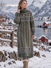 Robe à col haut pour femme inspirée du style de vie scandinave