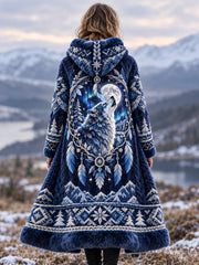Veste en flanelle à motifs animaux nordiques pour femme