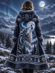 Veste en flanelle à motifs animaux nordiques pour femme