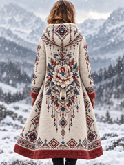 Veste en flanelle vintage pour femme, style viking et aztèque avec motifs animaliers