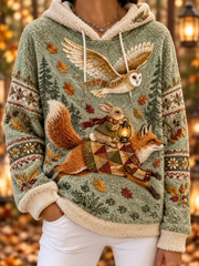 Sweat à capuche en flanelle pour femmes, motifs animaux, automne et hiver
