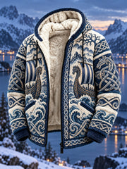 Veste en flanelle décontractée pour homme, style nordique viking scandinave, imprimé graphique vintage