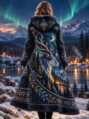 Veste en flanelle pour femme aux motifs d'animaux de la forêt nordique