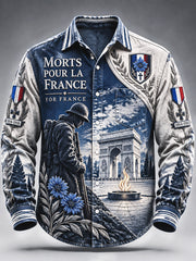 Chemise décontractée French Armistice Day Patchwork pour homme