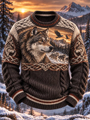 Pull décontracté pour homme avec imprimé artistique de style nordique viking/scandinave vintage