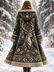 Veste en flanelle pour femme aux motifs d'animaux de la forêt nordique