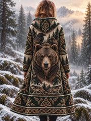 Veste en flanelle décontractée pour femmes avec impression d'art de style nordique VikingScandinavian Vintage