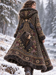 Veste en flanelle pour femme aux motifs d'animaux de la forêt nordique