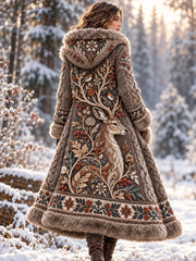 Veste en flanelle pour femme aux motifs d'animaux de la forêt nordique