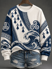 Sweat-shirt imprimé Bretagne pour femme
