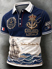Polo imprimé pour homme de la Marine française, édition du 400e anniversaire