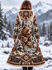 Veste en flanelle pour femme aux motifs d'animaux de la forêt nordique