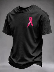 T-shirt de sensibilisation au cancer du sein chez l’homme «Les vrais hommes portent du rose»
