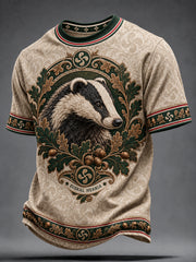 T-shirt décontracté rétro basque à imprimé animal