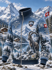 Veste Homme À Col Haut Avec Imprimé Graphique Commémoratif Alpine