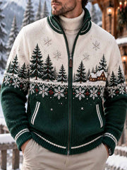 Cardigan d'hiver pour homme à motif artistique imprimé