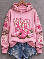 Sweatshirt Femme Western-style cancer du sein Imprimé Régulier
