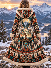 Veste en flanelle à motifs animaux nordiques pour femme
