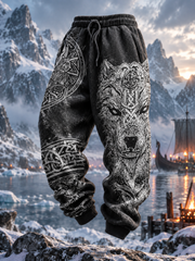 Pantalon Retro Viking Wolf Head Homme