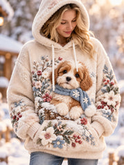 Sweat à capuche en flanelle pour femmes, motifs animaux originaux
