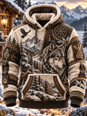 Pull viking à capuche pour homme en imitation