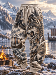 Pantalon vintage pour homme à motif Valknut et nœud celtique, inspiré de la mythologie viking nordique