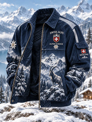 Veste homme à imprimé graphique commémoratif pour l’alpinisme