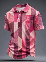 T-shirt imprimé de sensibilisation au cancer du sein chez l'homme