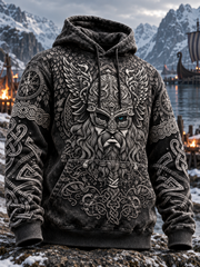 Chandail à capuchon surdimensionné Norse Warrior Viking Homme