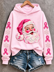 Sweat-shirt classique «Le Père Noël porte du rose» pour la sensibilisation au cancer du sein chez les femmes