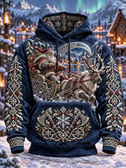 Sweats à capuche viking Père Noël pour hommes